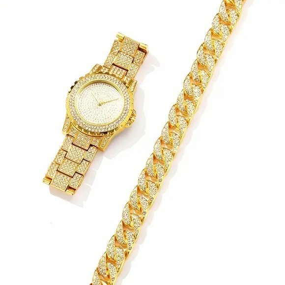 1pc Men's Calendar Quartz Watch & 1pc Bracelet (Watch Set) - Picture 5 of 6